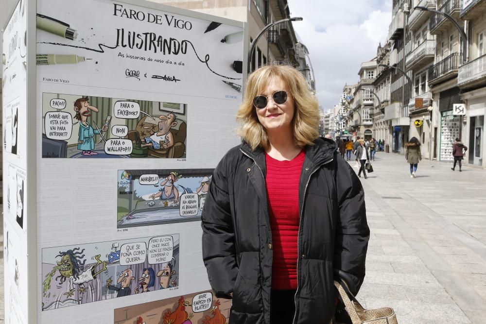 El público disfruta de la exposición de humorismo gráfico de FARO