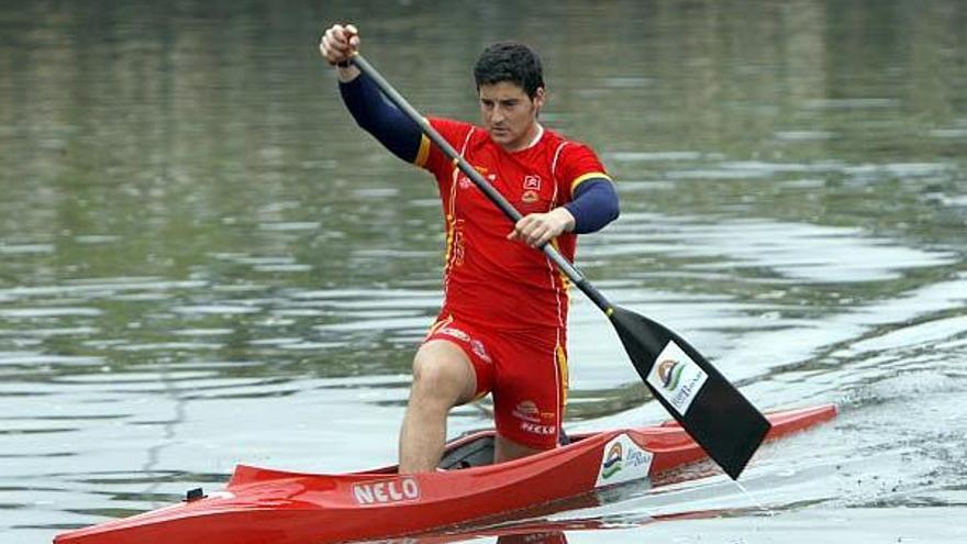 David Cal, durante uno de sus entrenamientos en el Lérez.