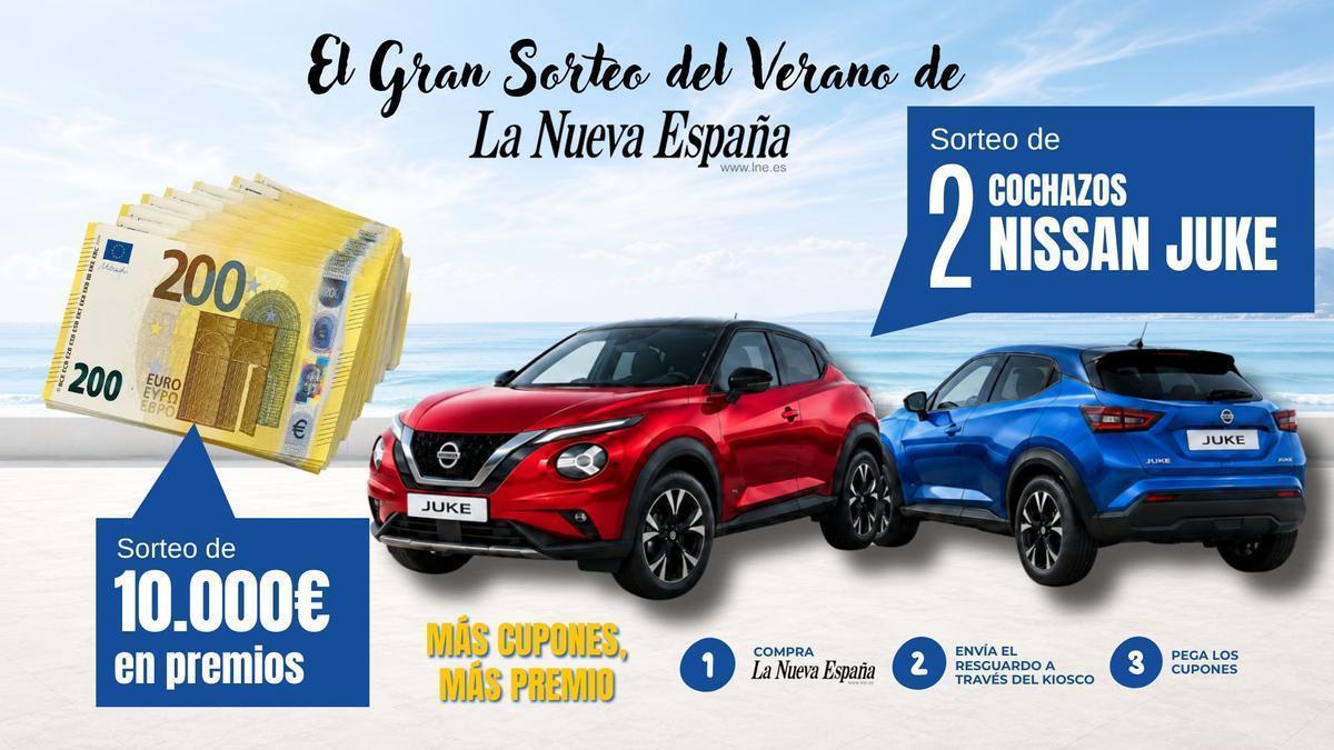 El verano reparte suerte: LA NUEVA ESPAÑA pone en juego 10.000 euros y dos Nissan Juke para premiar la fidelidad de sus lectores