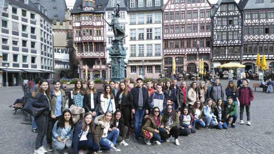 Alumnado del intercambio en Frankfurt.
