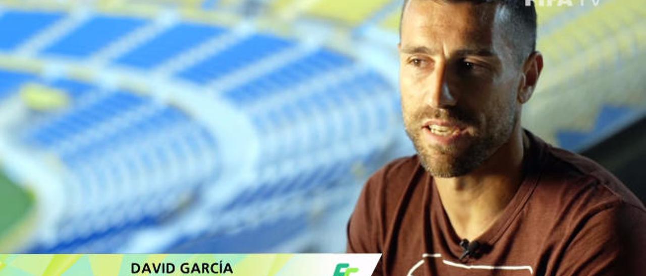 David García, capitán de la UD, durante el reportaje de la FIFA.