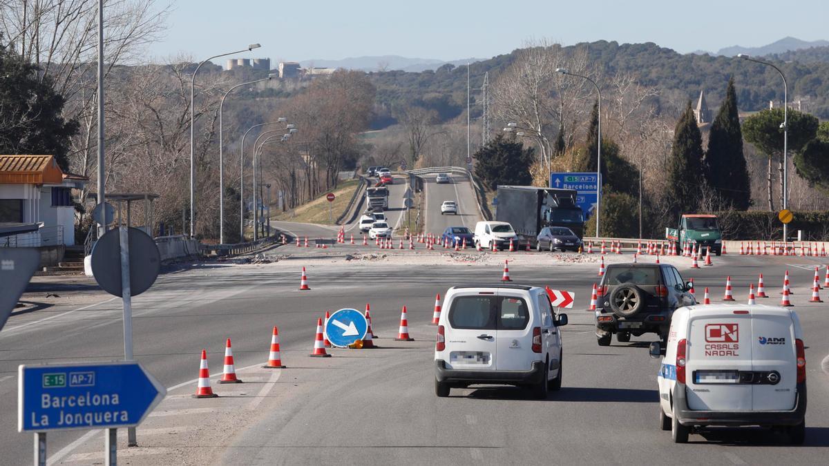 La sortida Girona Sud de l&#039;AP-7