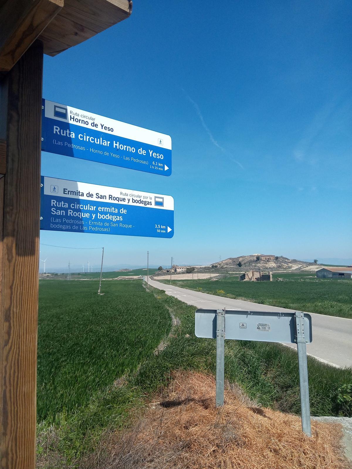 Señalizaciones de las rutas de la Ermita y las Bodegas y la ruta Horno de Yeso