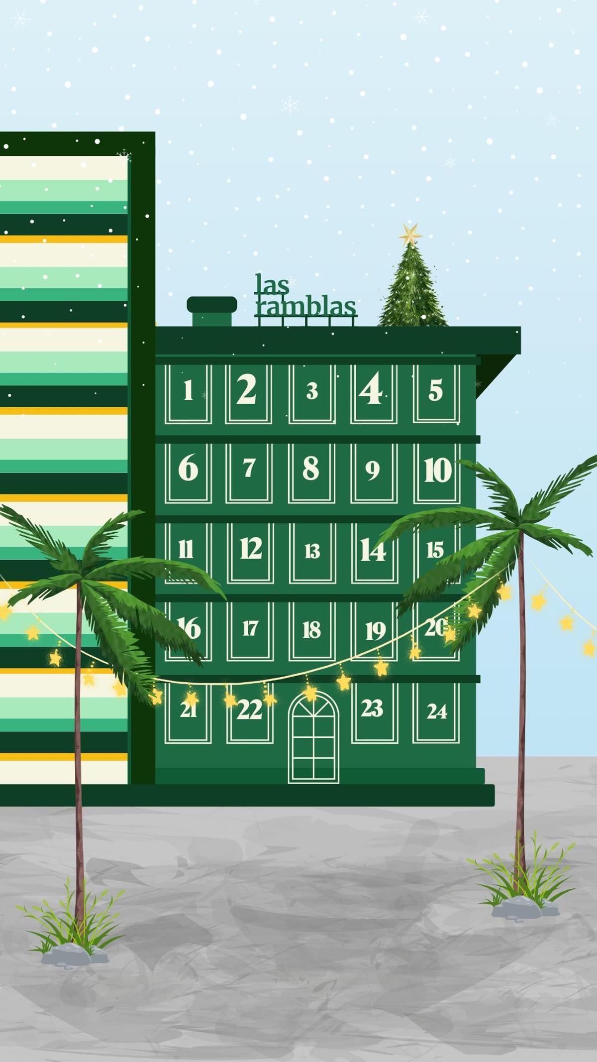 Diseño del calendario de adviento del centro comercial Las Ramblas