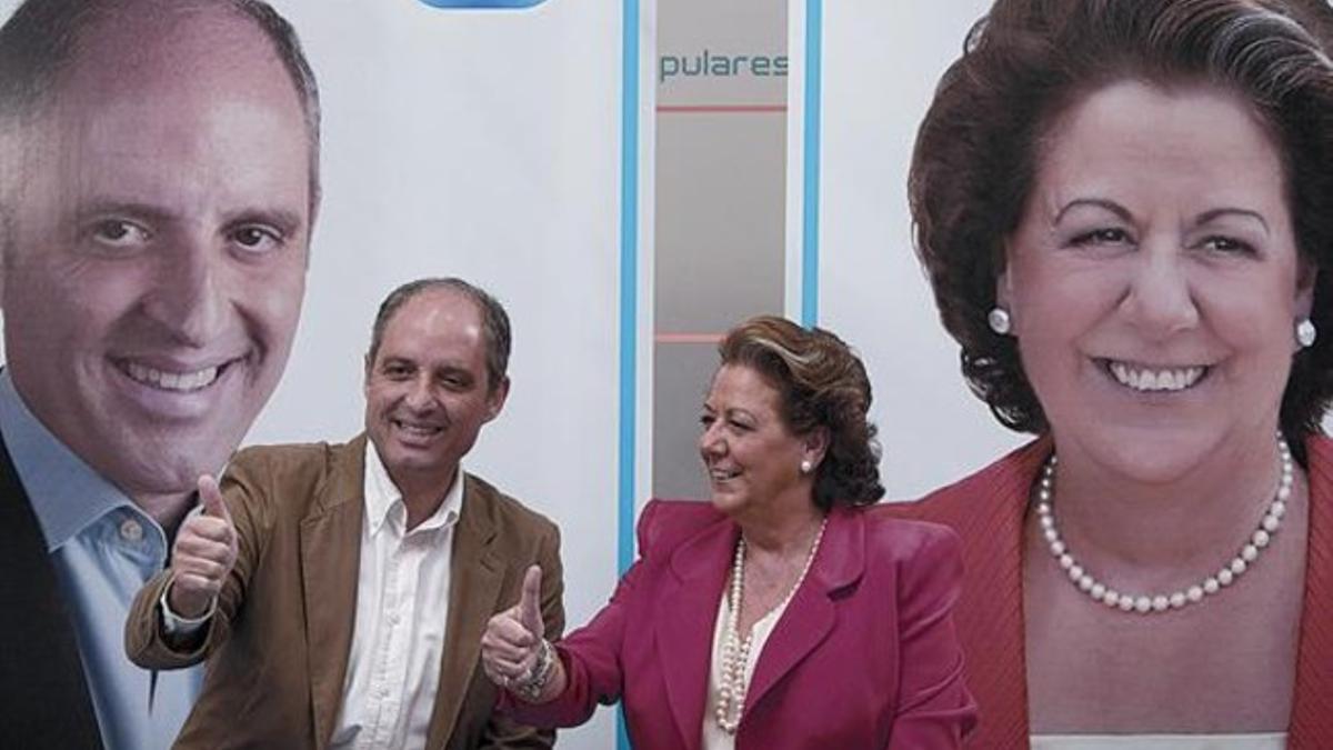 Francisco Camps y Rita Barberá, juntos en un acto electoral en mayo del 2011.