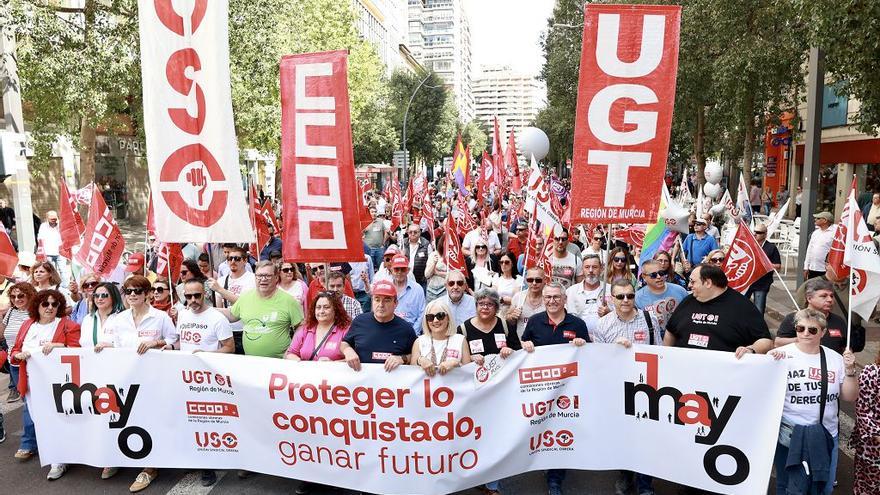Todas las imágenes de la manifestación del 1 de Mayo en Murcia
