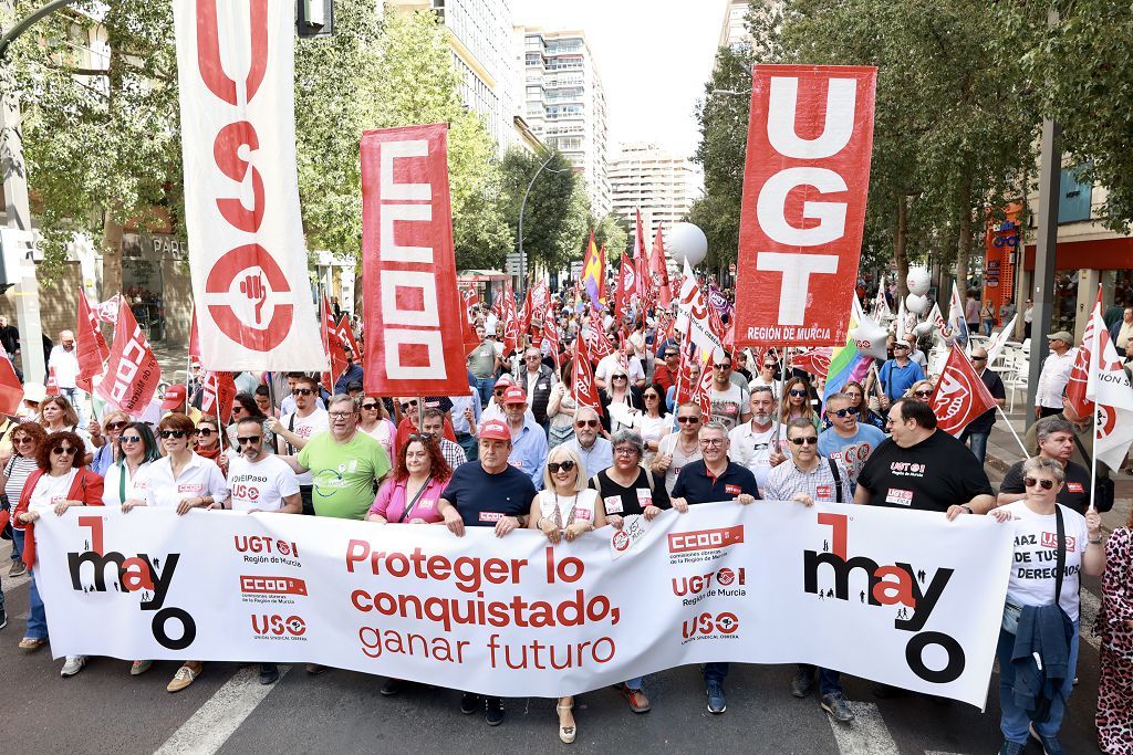 Todas las imágenes de la manifestación del 1 de Mayo en Murcia