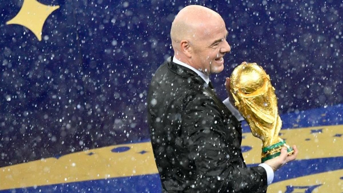 Gianni Infantino, durante la final del Mundial de Rusia entre Francia y Croacia