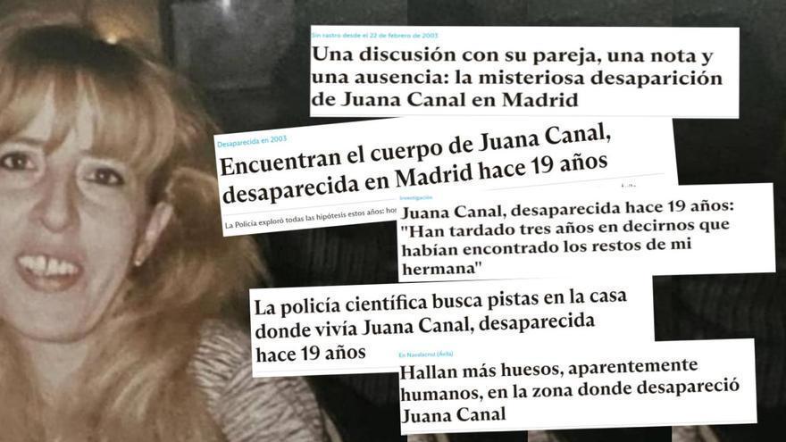 Alguns dels titulars de CASO ABIERTO sobre la desaparició de Juana Canal