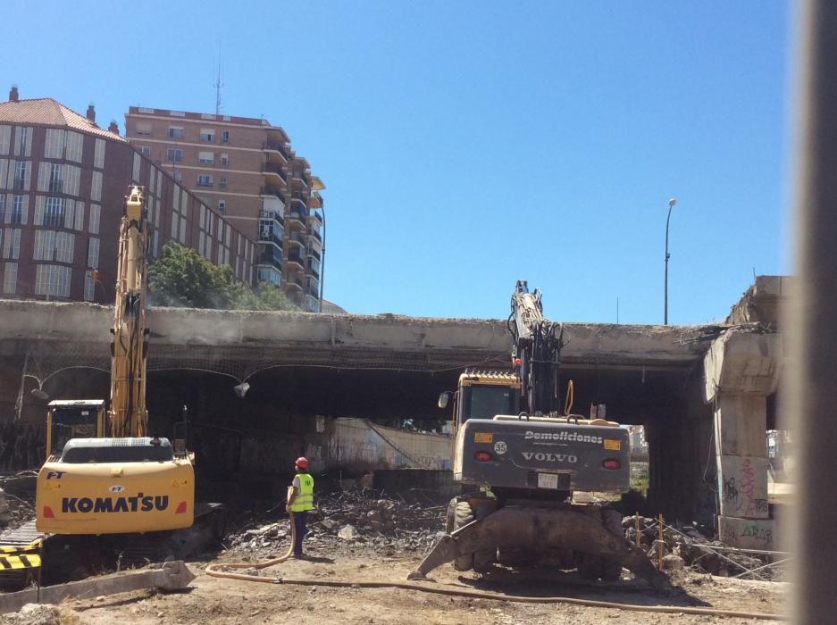 Obras del metro al comienzo de la Alameda