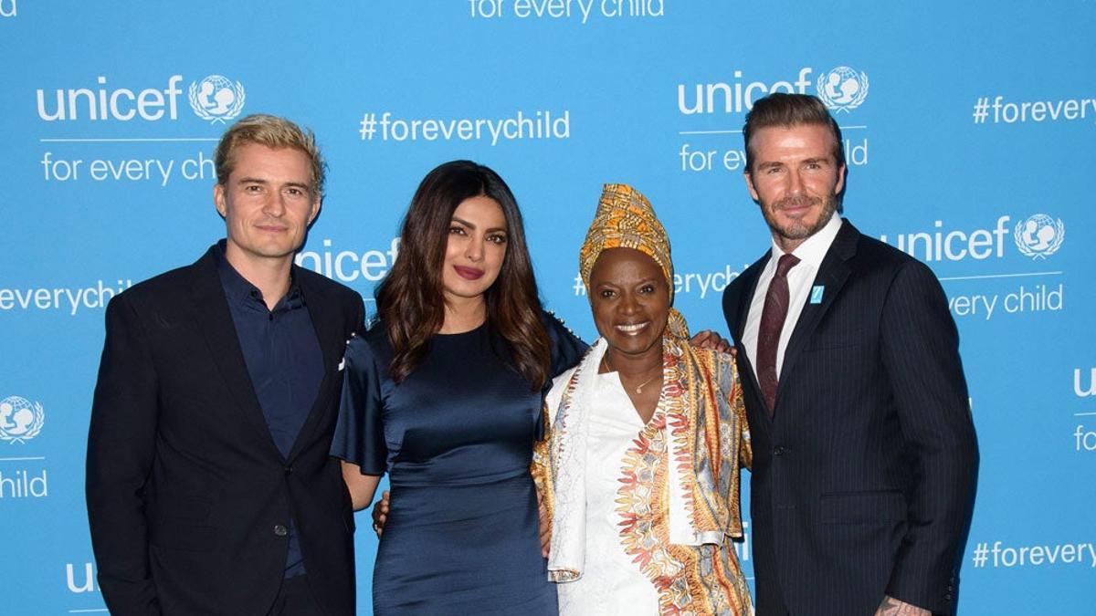 David Beckham y Orlando Bloom en el aniversario de UNICEF