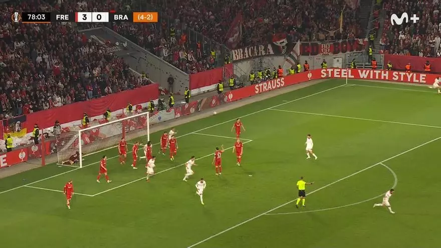 Pau Víctor protagonizó el único gol del Braga