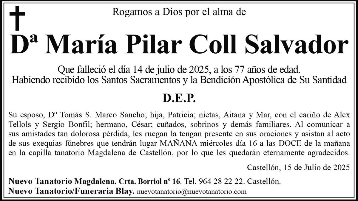Dª María Pilar Coll Salvador
