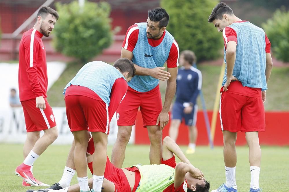 Entrenamiento del Sporting, miércoles