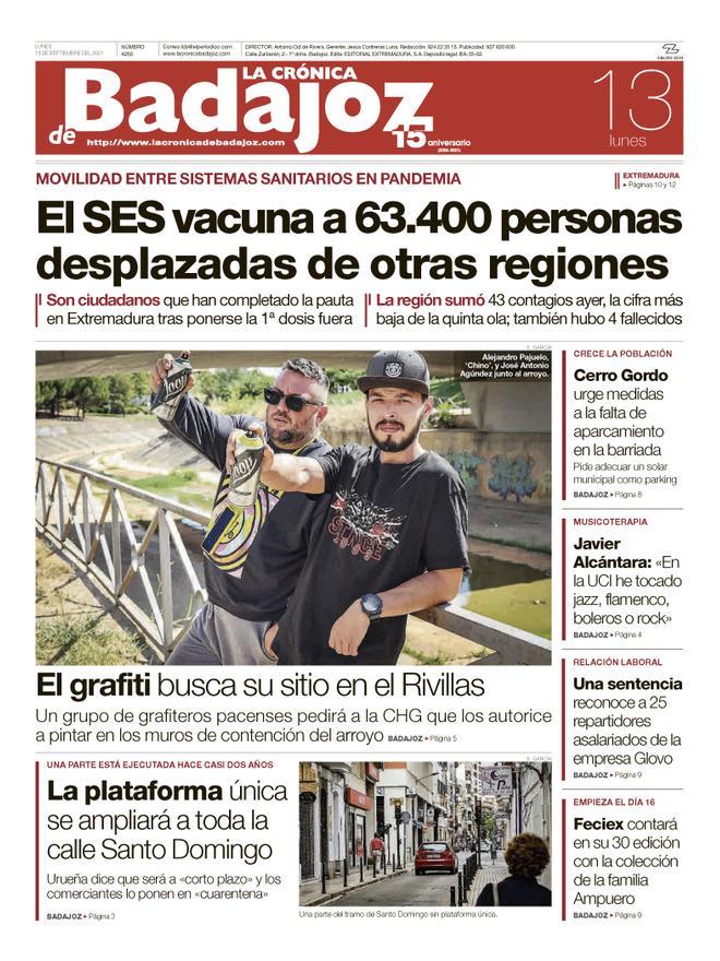 Consulta la portada correspondiente al día 13 de septiembre del 2021