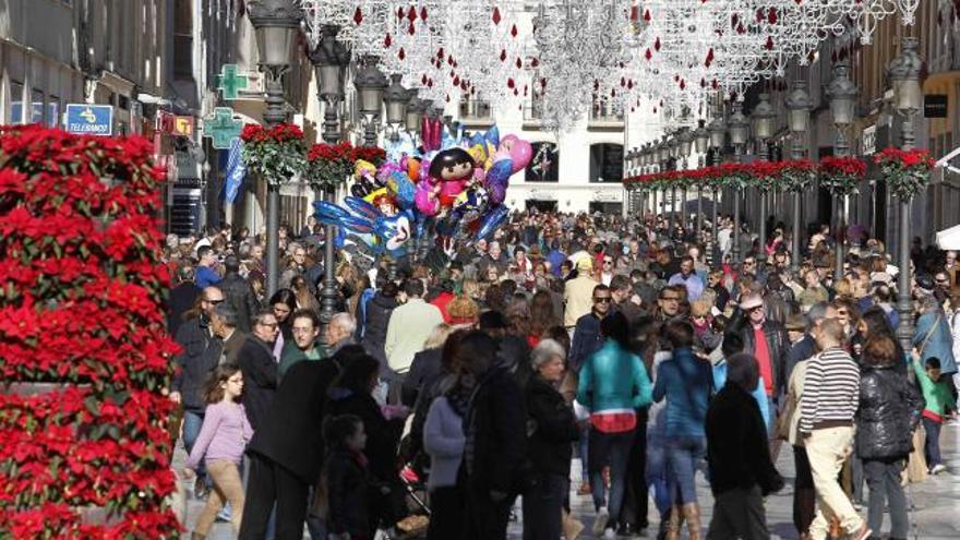 Vista de la calle Larios en Navidad.