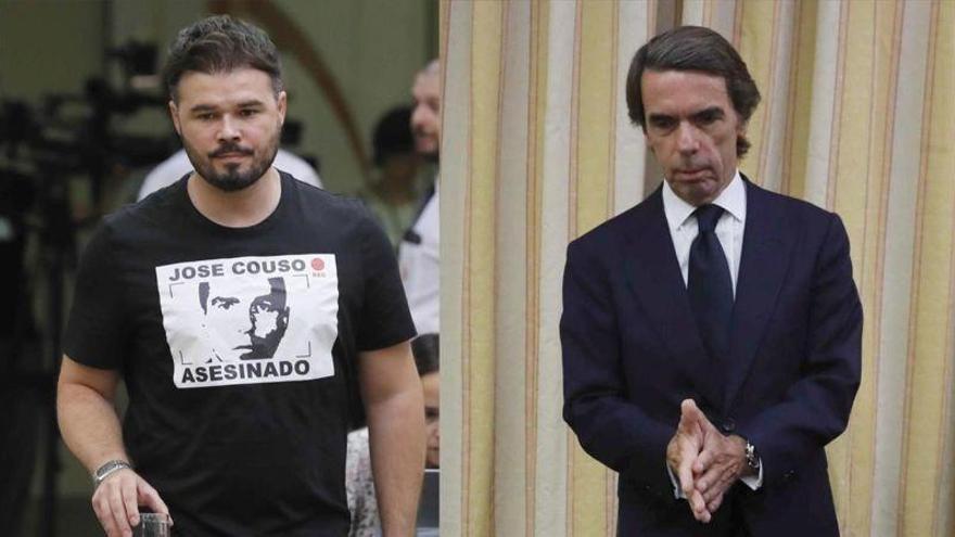 El tenso rifirrafe entre Aznar y Rufián en el Congreso