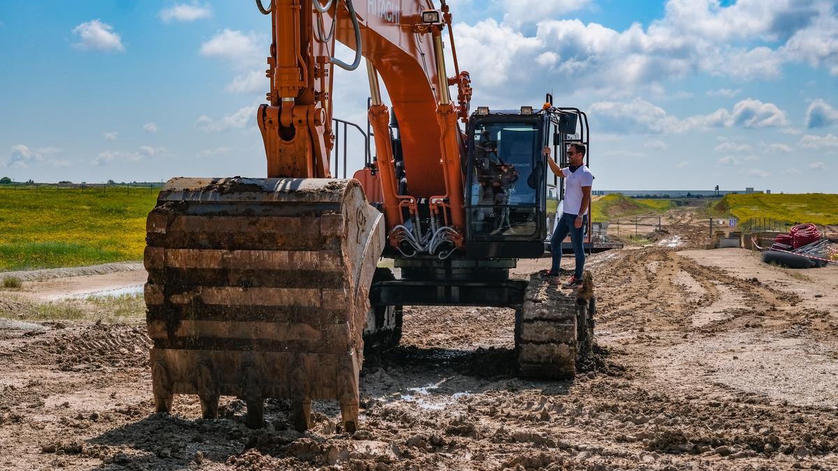 Obras en la Plataforma Logística de Badajoz.