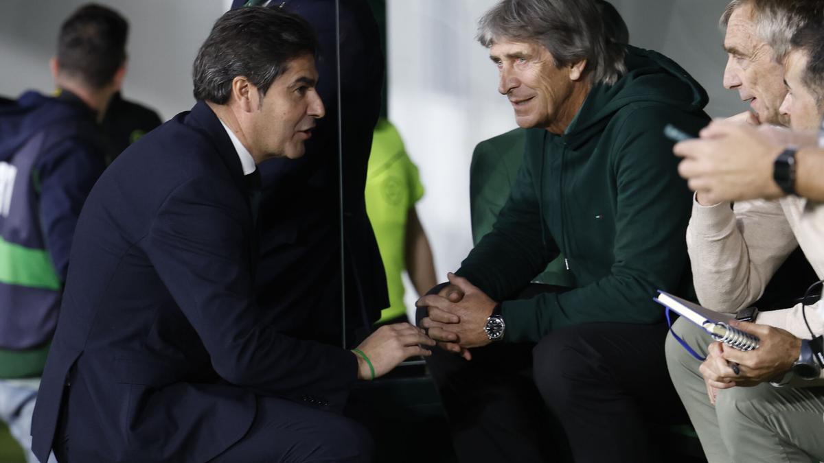 Ángel Haro, Manuel Pellegrini y Rubén Cousillas.