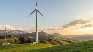 Un molino de energía eólica en Cantabria.