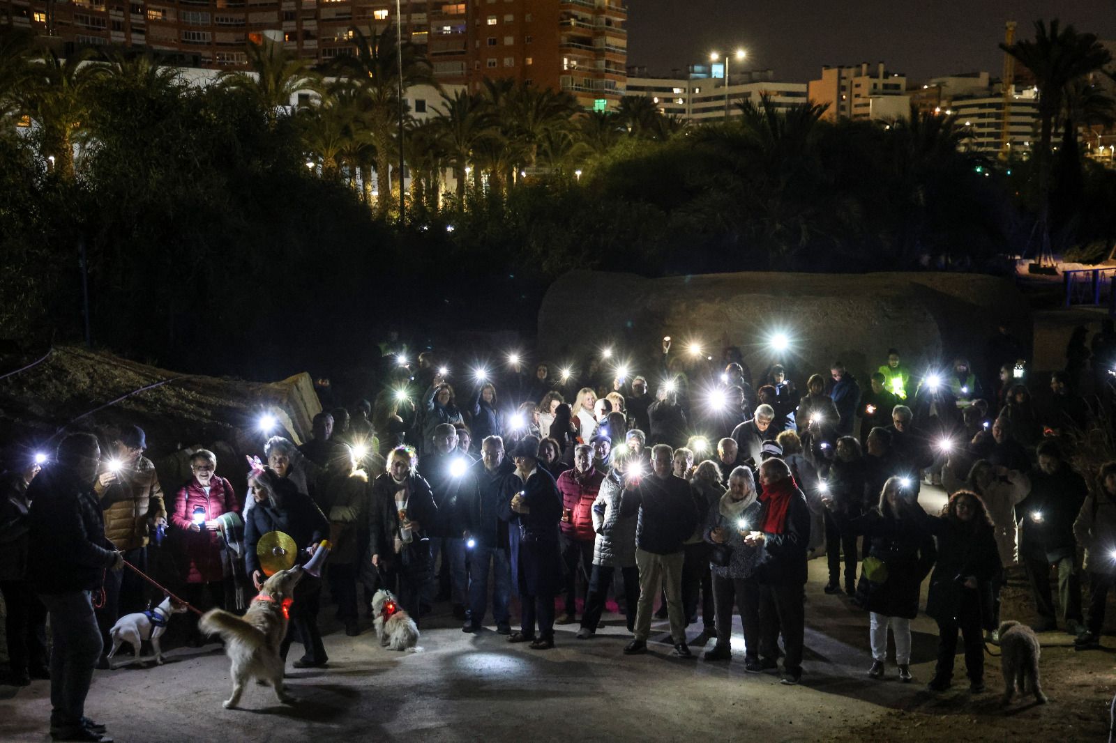 Segunda marcha de las luciérnagas en el Parque del Mar de Alicante