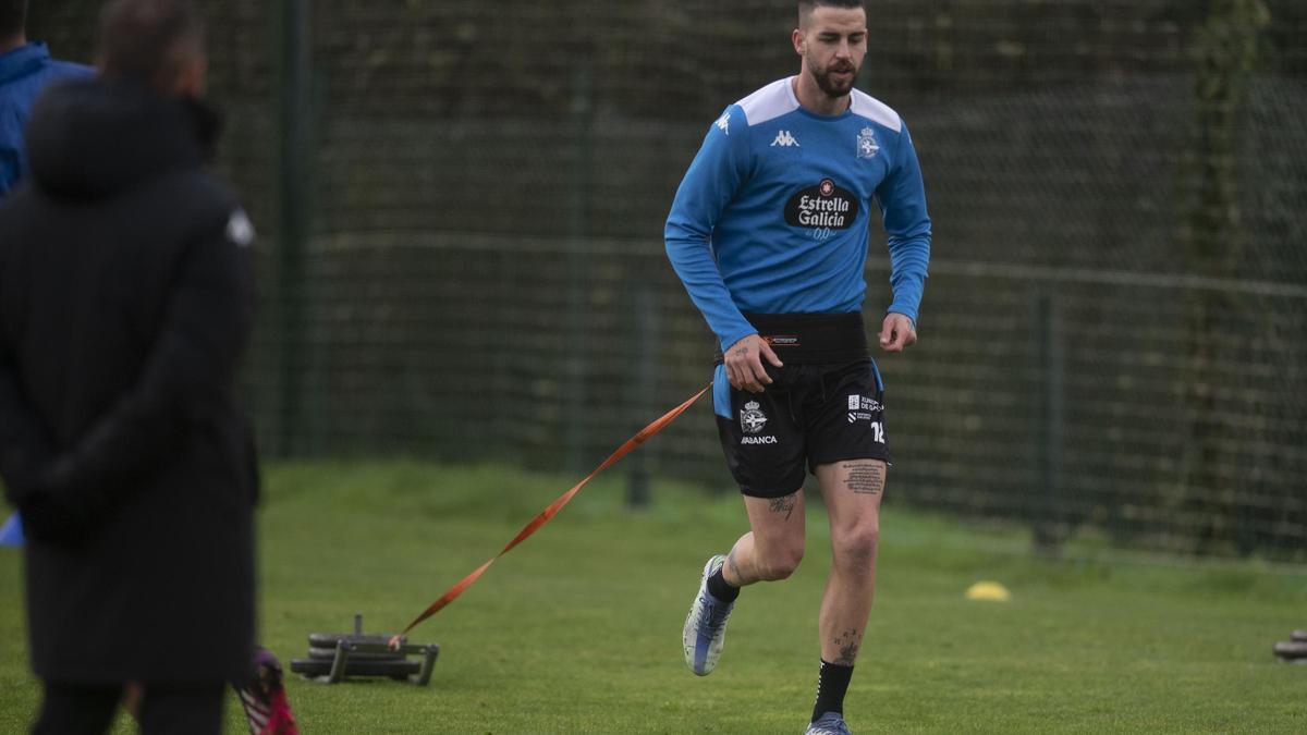 Borja Granero esta mañana en Abegondo