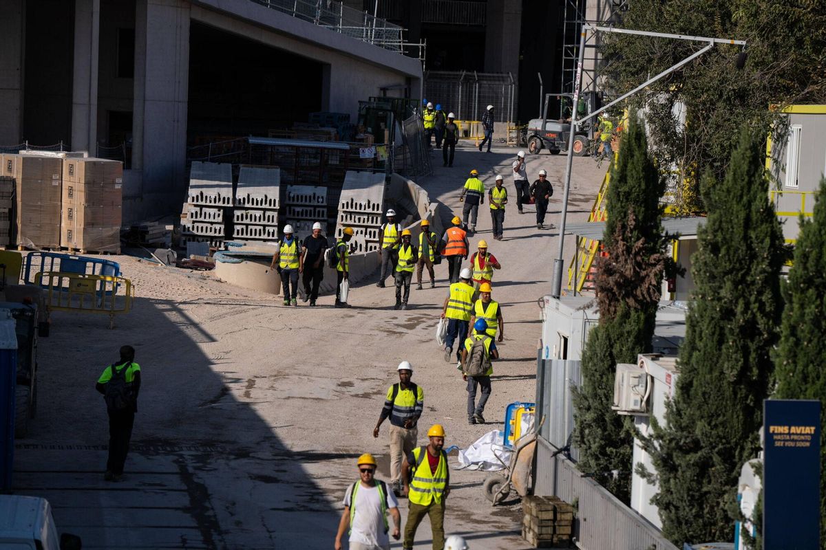 Las obras del Camp Nou este mes de julio.