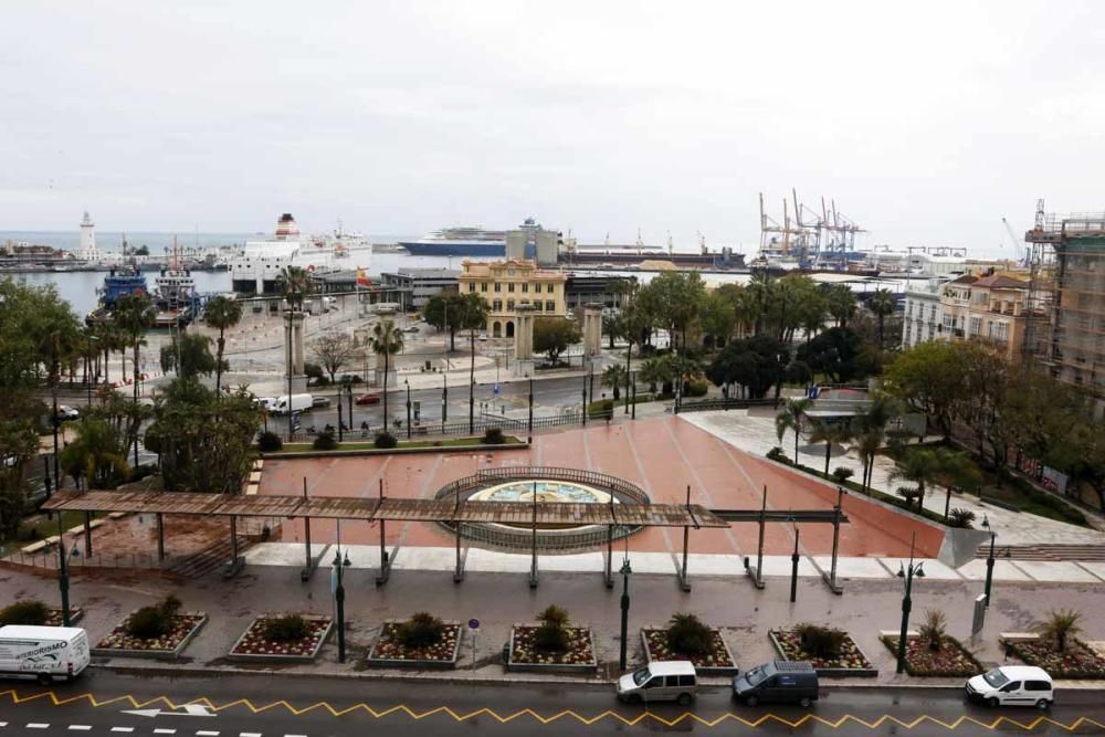 La Málaga desierta desde las alturas