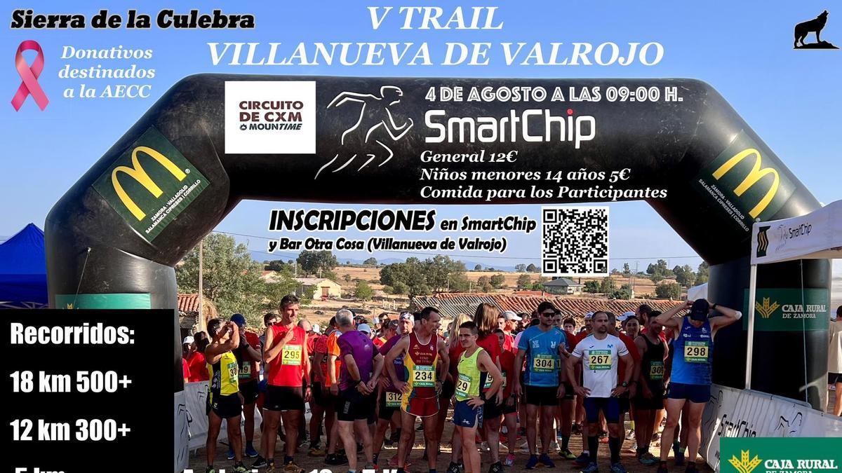 Cartel de la carrera en Villanueva de Valrojo.