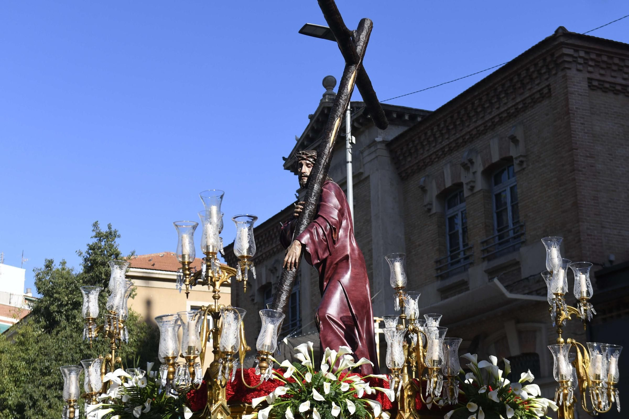 Procesión de la Soledad del Calvario en la Semana Santa de Murcia 2025.