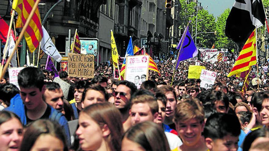 Manifestacions d&#039;estudiants arreu de Catalunya