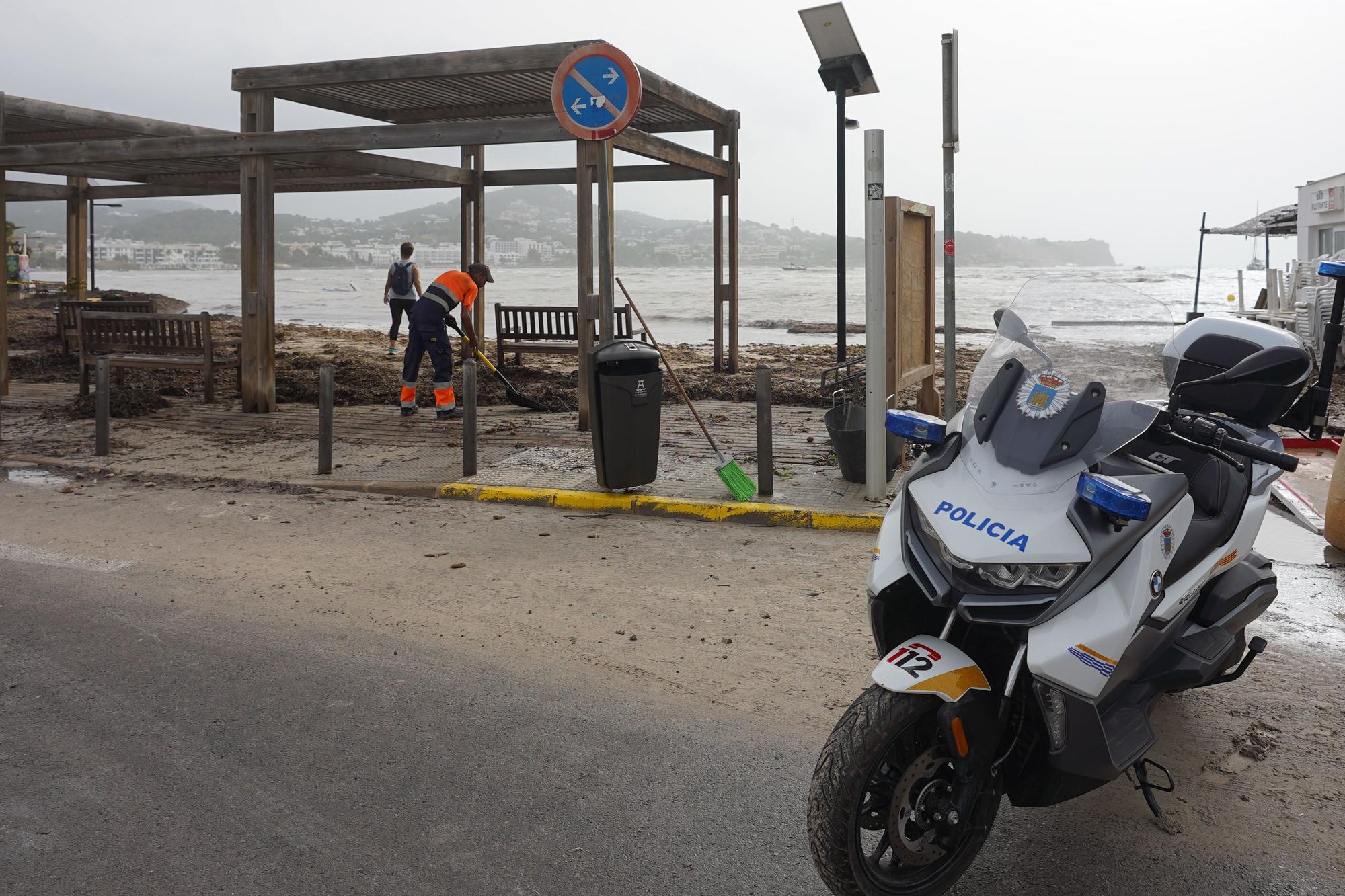 Así ha sido la jornada de limpieza de las playas de Ibiza después del temporal
