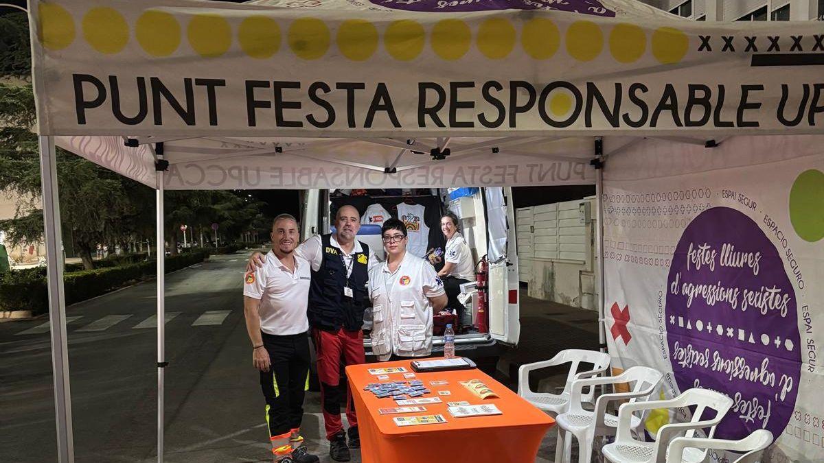 Imagen del punto de atención ante posibles agresiones sexistas durante las fiestas de Sant Bartomeu de Nules.
