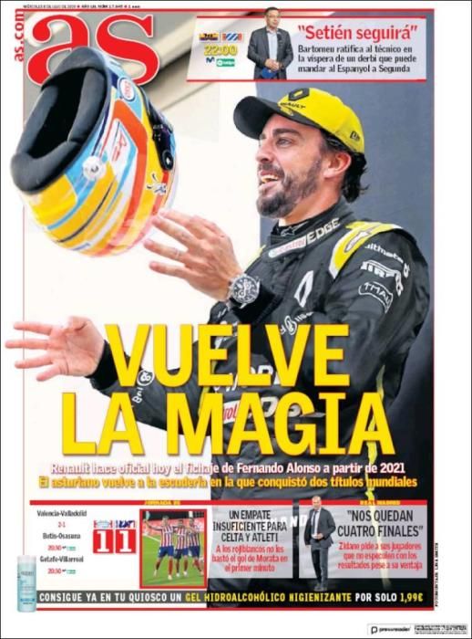 Portada AS miércoles 8 julio 2020