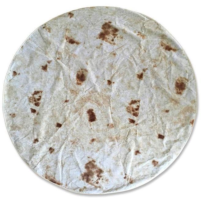 Manta con forma y estampado de tortita mexicana (de Etsy)