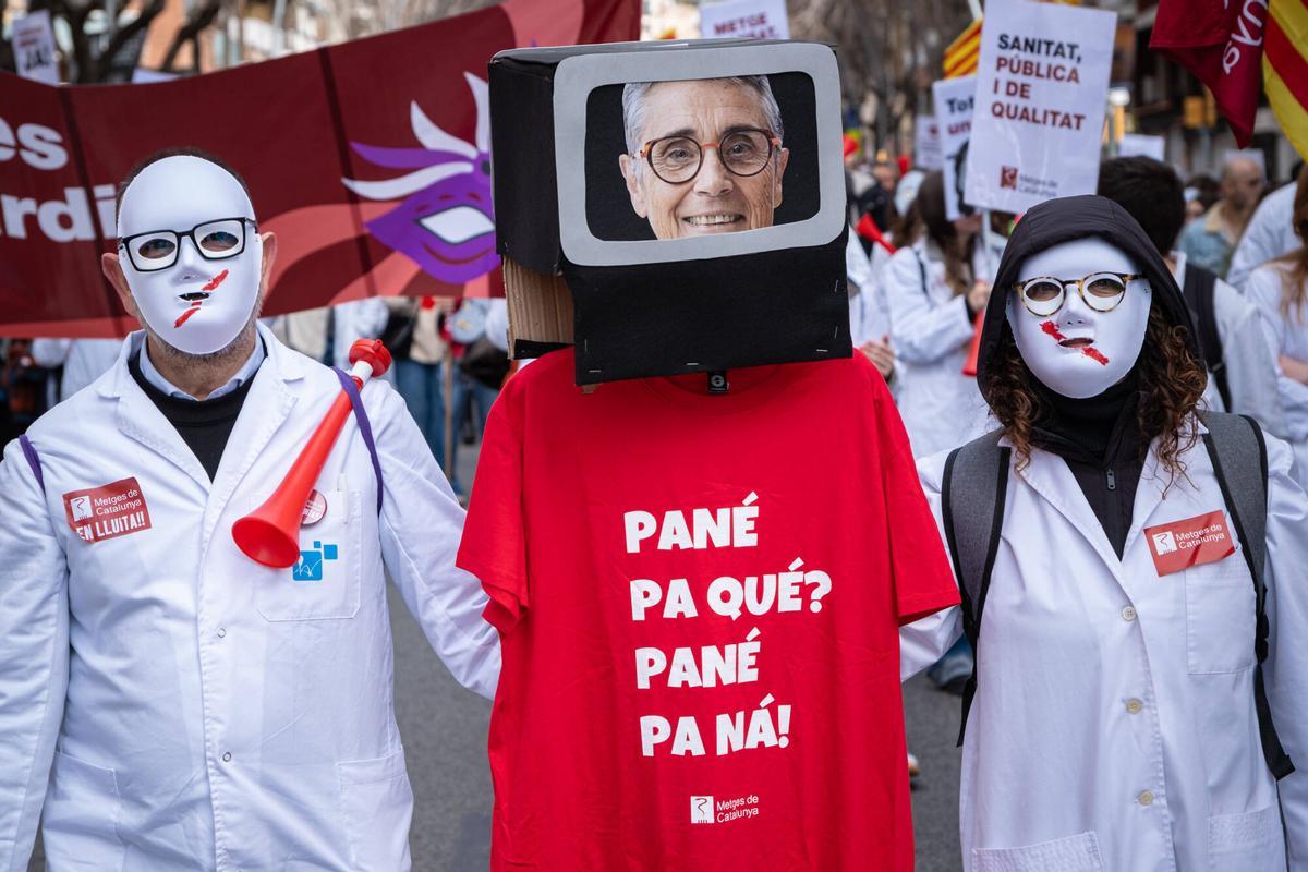 Una imagen de la huelga de médicos del pasado febrero.