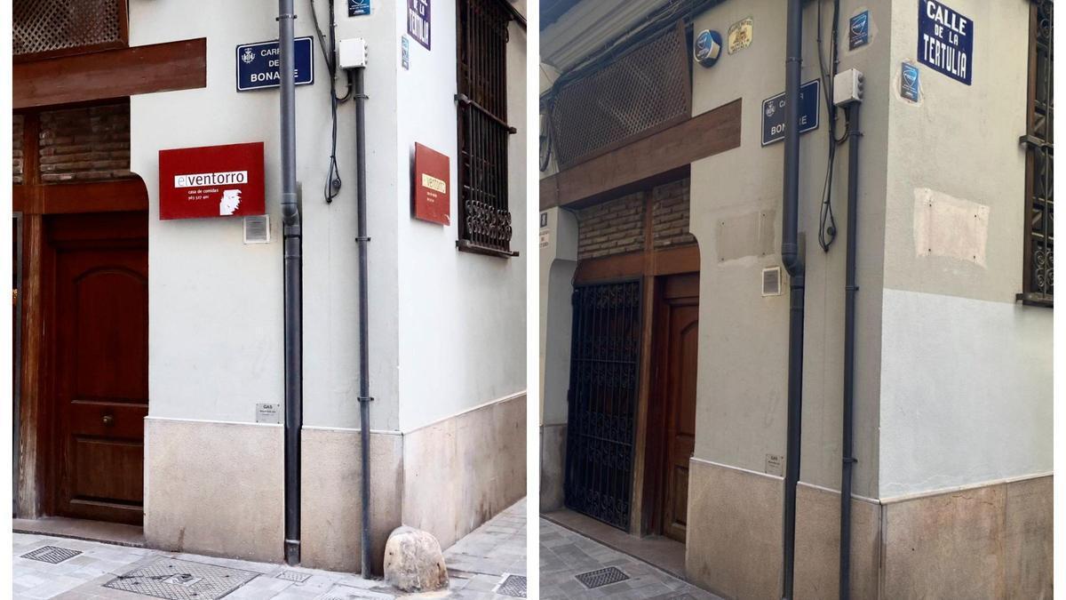 El restaurante El Ventorro retira las placas identificativas.