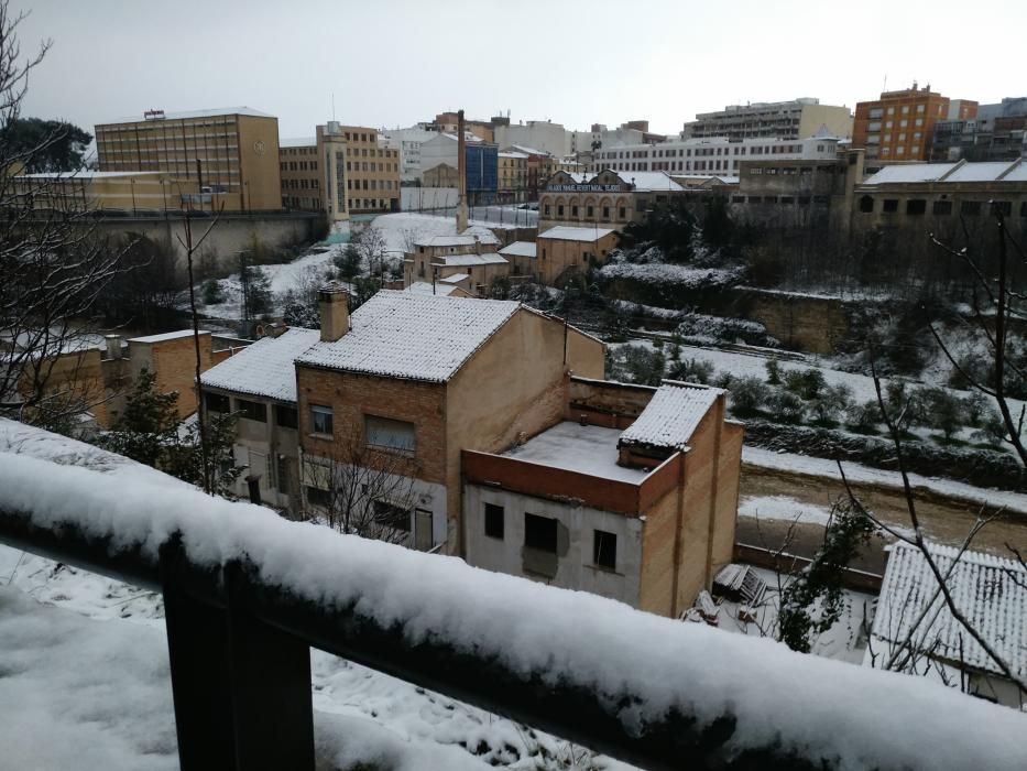 Nieve en la localidad de Ontinyent.