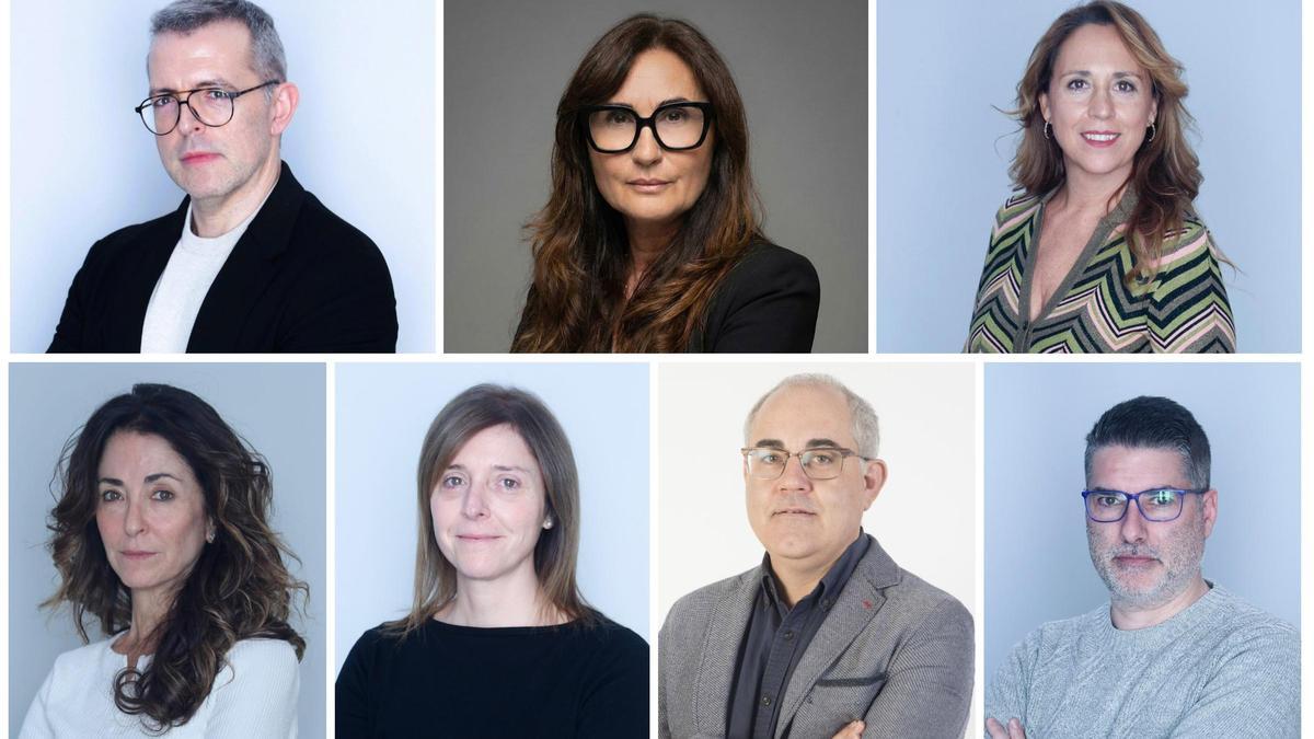 De izquierda a derecha: Íñigo Roy, Minerva Mínguez, Amparo Barbeta, Hortensia García, Elena Martínez, Cèsar Garcia y Alfredo Castelló.