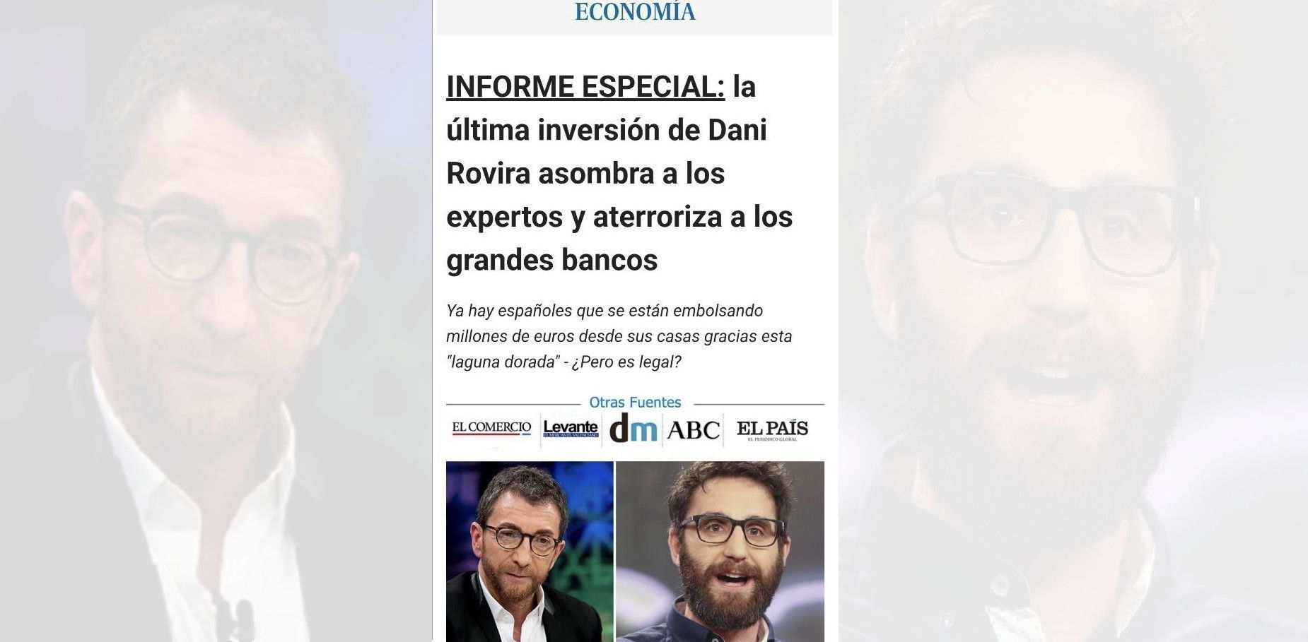 ESTAFAS | Vuelve el timo que usa la imagen de Dani Rovira y Pablo Motos:  estafan 54.500 euros a un empresario de Barcelona