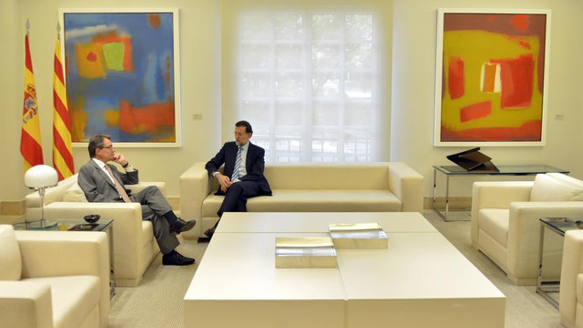 Artur Mas y Mariano Rajoy, durante la reunión que han mantenido en Madrid este jueves.