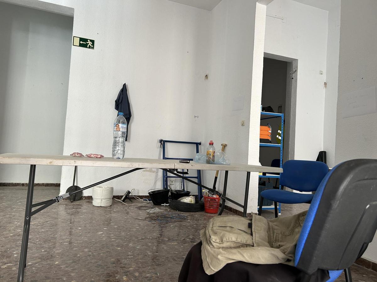 En interior, en obras.