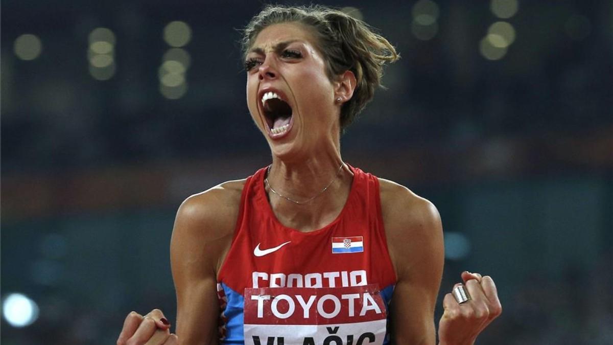 Blanka Vlašić, durante el Mundial de Atletismo de 2015.