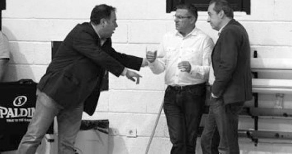 Vidorreta, junto a Félix Hernández en su primer día como entrenador del Canarias.