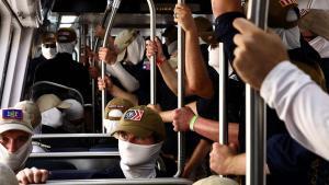 Miembros del grupo de supremacistas blancos Patriot Front.