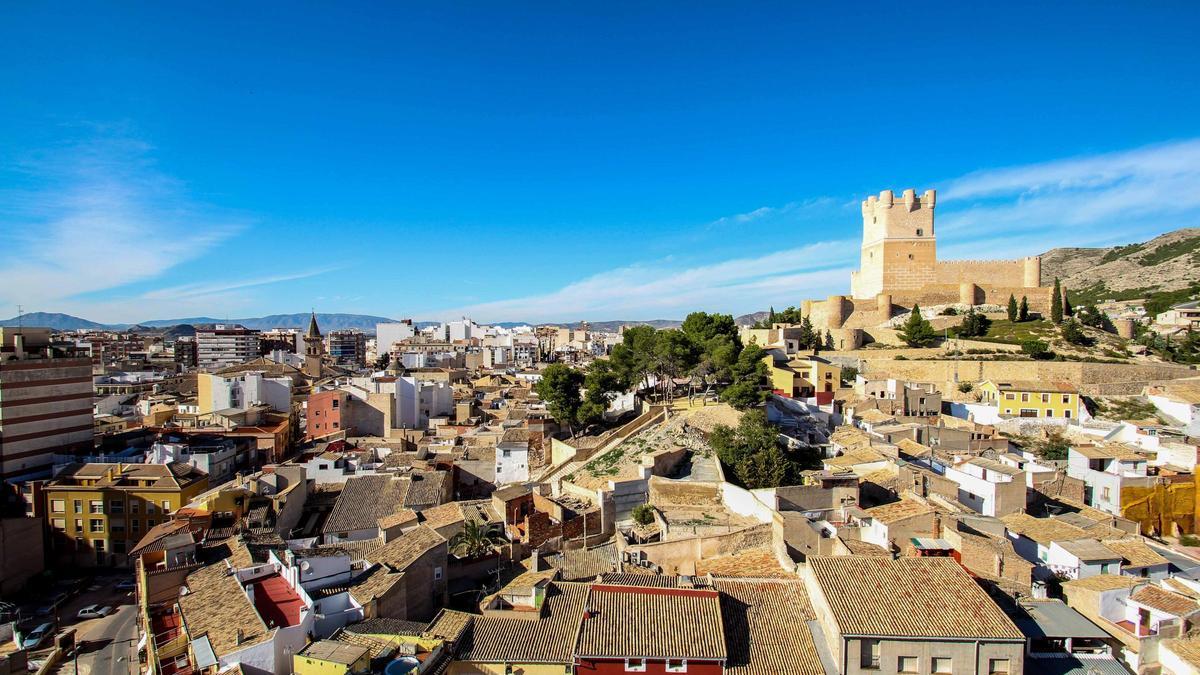 Panorámica de Villena desde campanario Santa María, en una imagen de archivo.