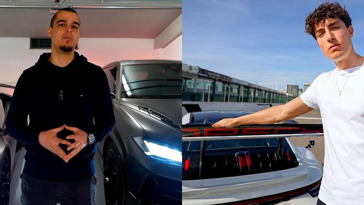 Los creadores de contenido intercambiaron una serie de vídeos a través de redes sociales retándose a una carrera con coches de alta gama