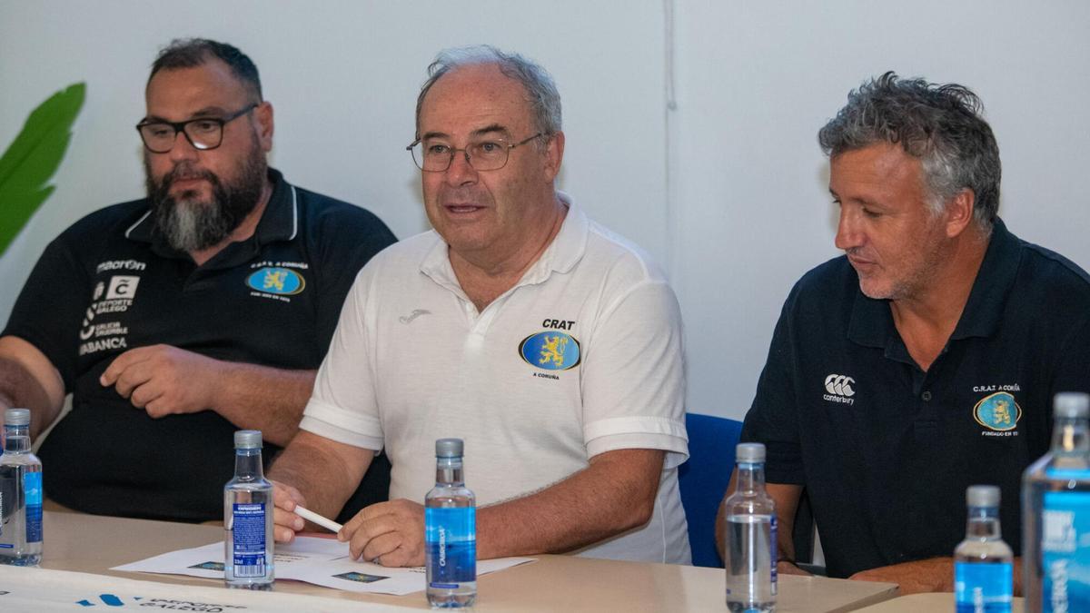Pablo Artime, Aurelio de Tena y Juan Pablo Chorny el día de la presentación de los entrenadores en 2023.