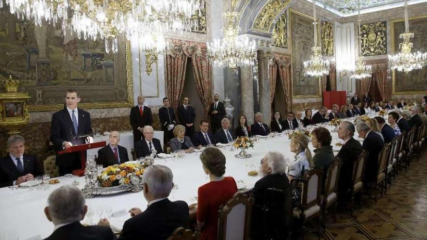 El rey Felipe VI, ayer, en el discurso previo al almuerzo.