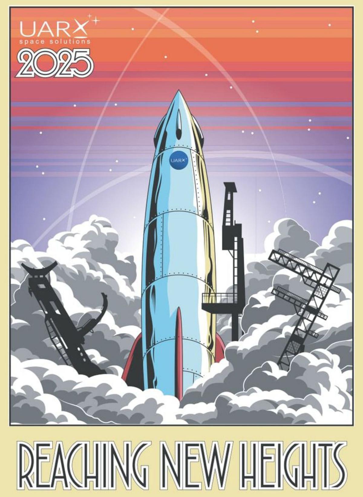 Ilustración de UARX con motivo de la llegada del 2025 y las palabras Reaching new heights (Alcanzando nuevas alturas, en inglés). |  FdV